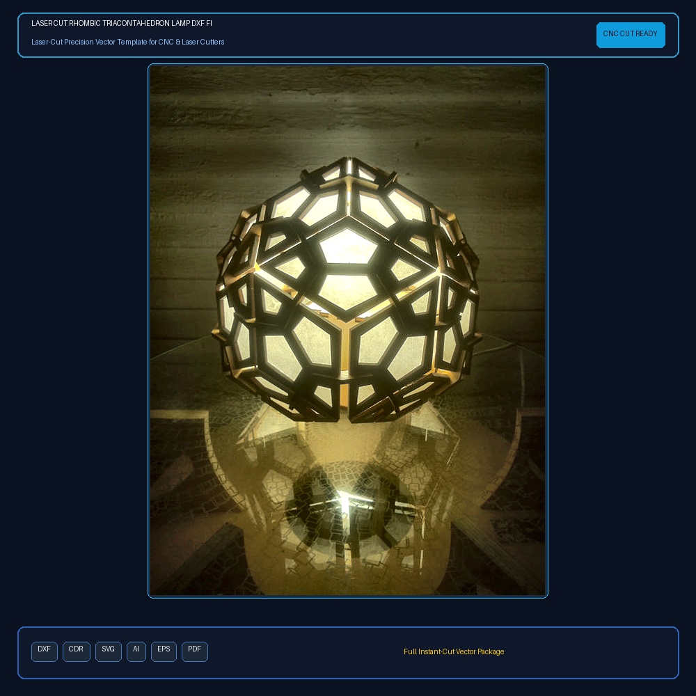 Laser Cut Rhombic Triacontahedron Lamp