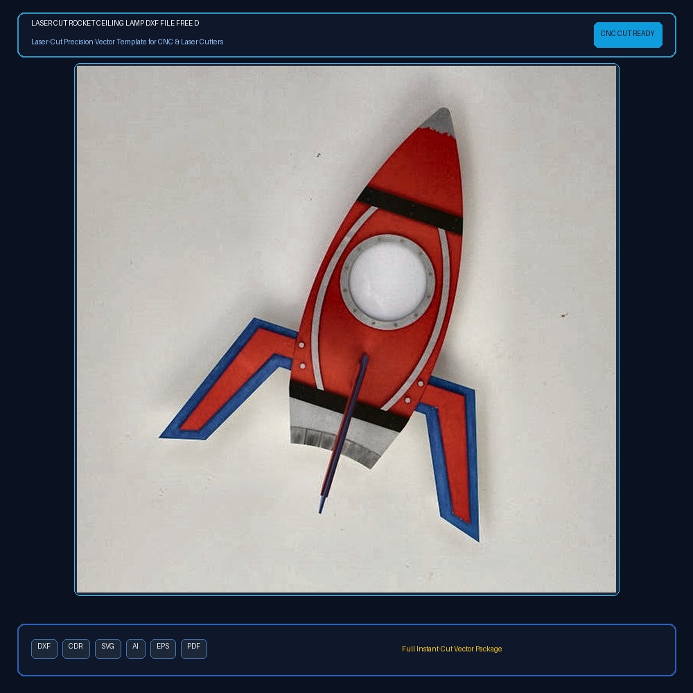 Laser Cut Rocket Ceiling Lamp DXF File Free Download