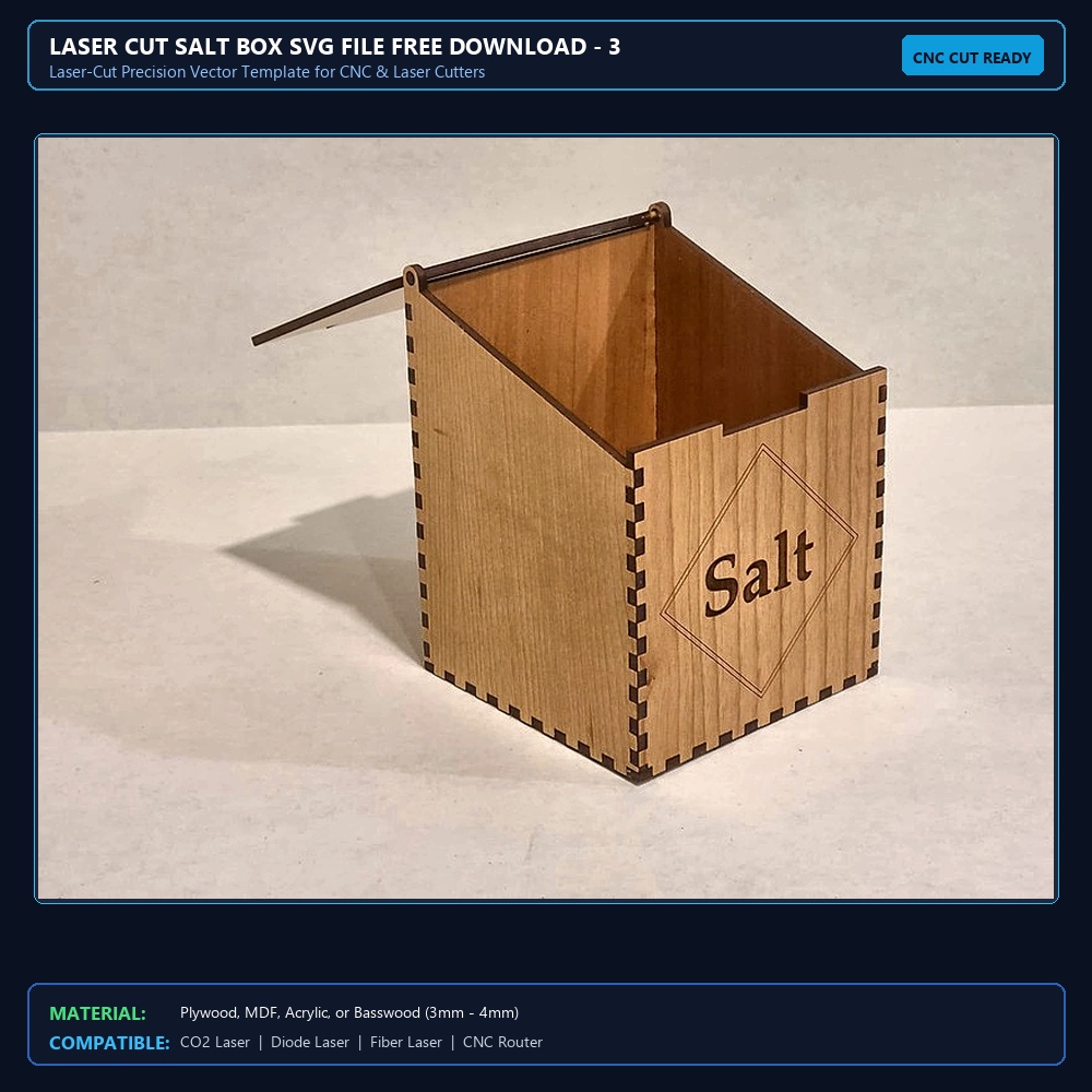 Laser Cut Salt Box SVG File Free Download View 2