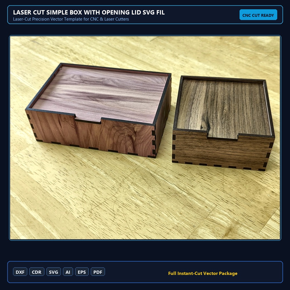 Laser Cut Simple Box With Opening Lid