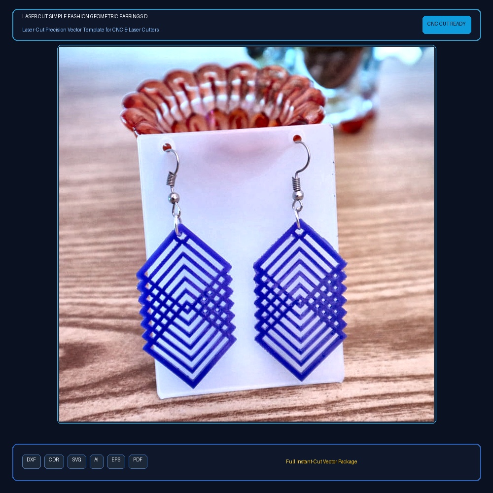 Laser Cut Simple Fashion Geometric Earrings DXF File Free Download