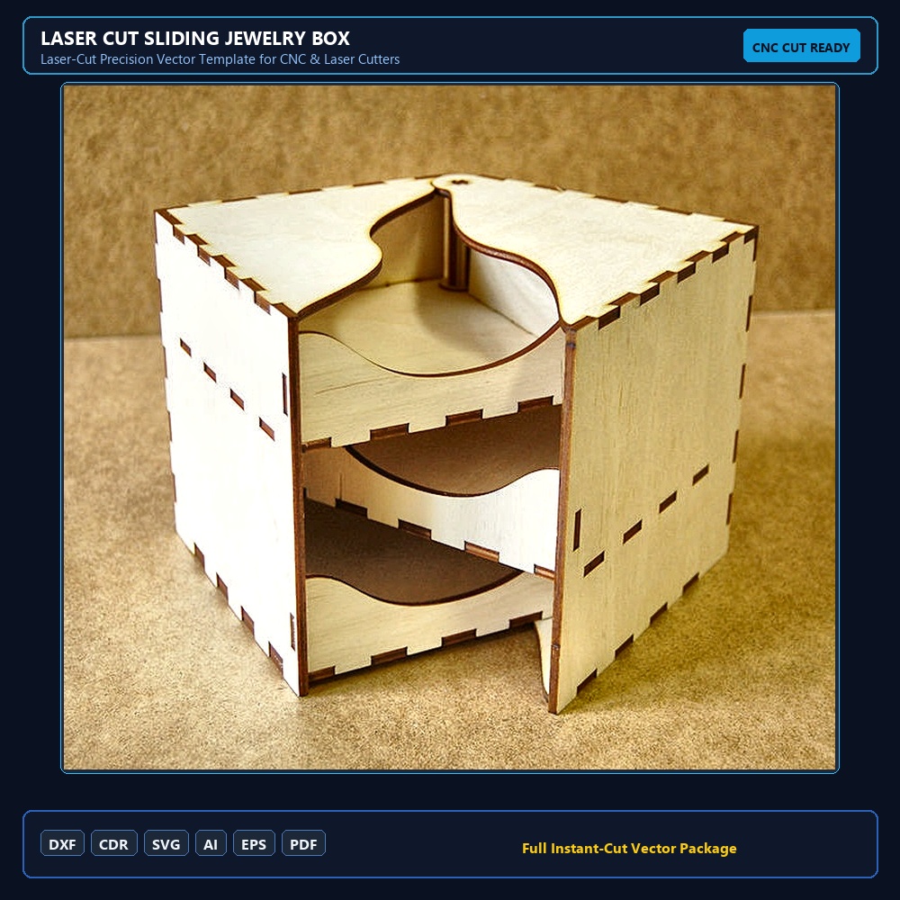 Laser Cut Sliding Jewelry Box