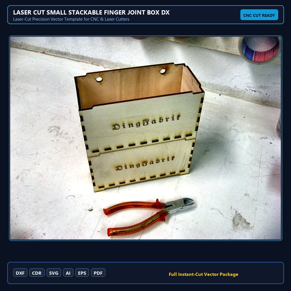 Laser Cut Small Stackable Finger Joint Box