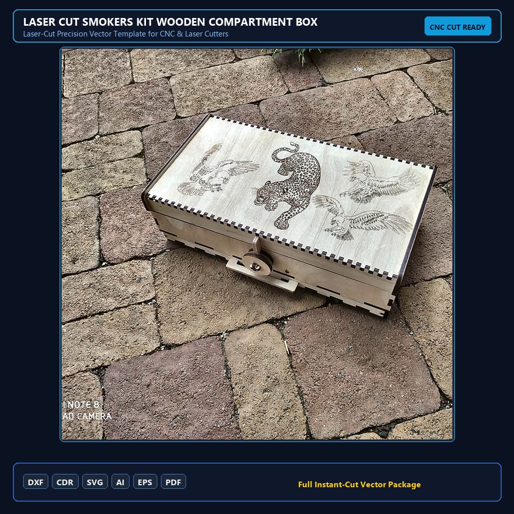 Laser Cut Smokers Kit Wooden Compartment Box With Lid 6mm