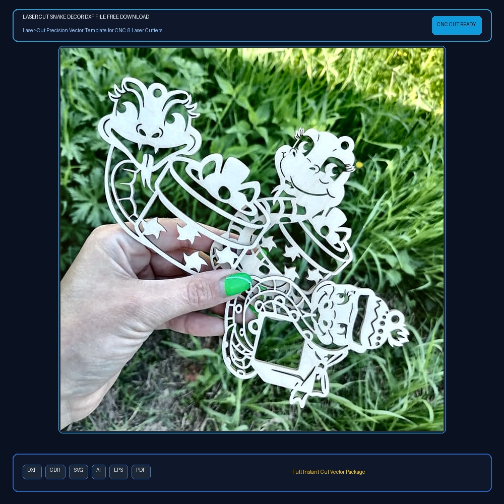 Laser Cut Snake Decor DXF File Free Download