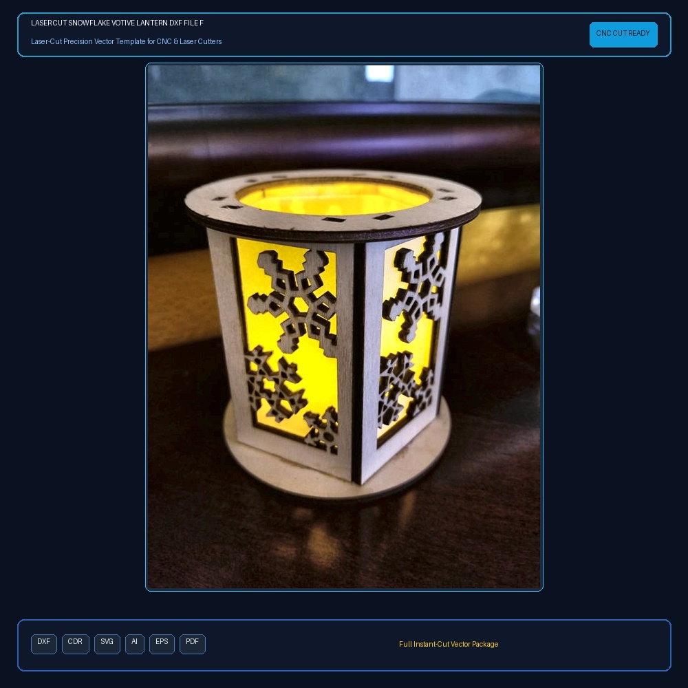 Laser Cut Snowflake Votive Lantern