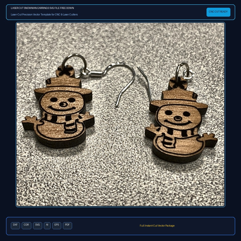 Laser Cut Snowman Earrings