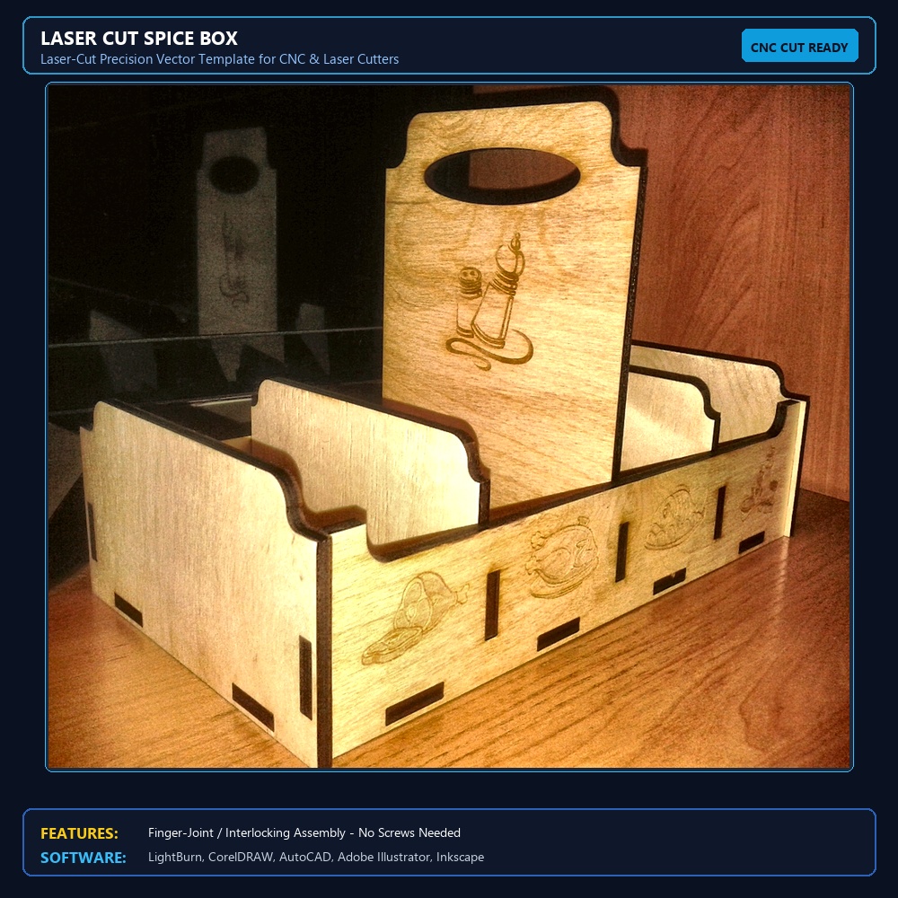 Laser Cut Spice Box View 3