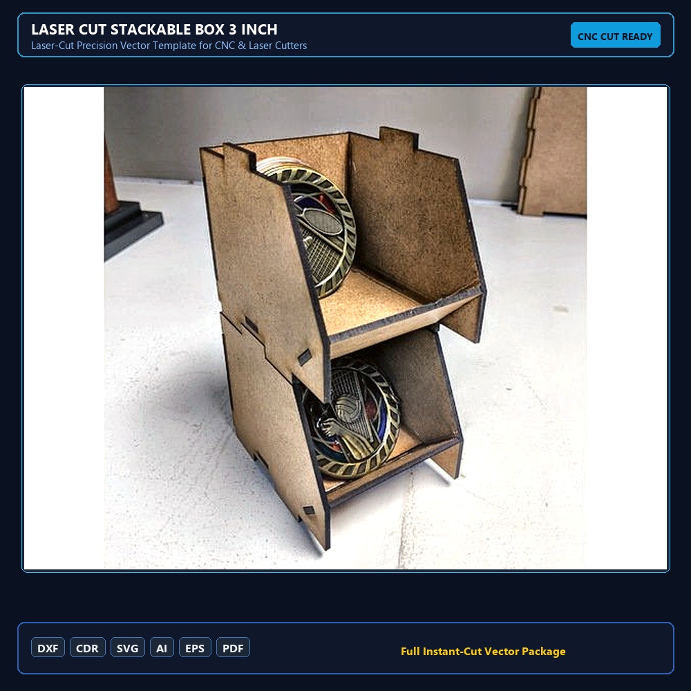 Laser Cut Stackable Box 3 Inch