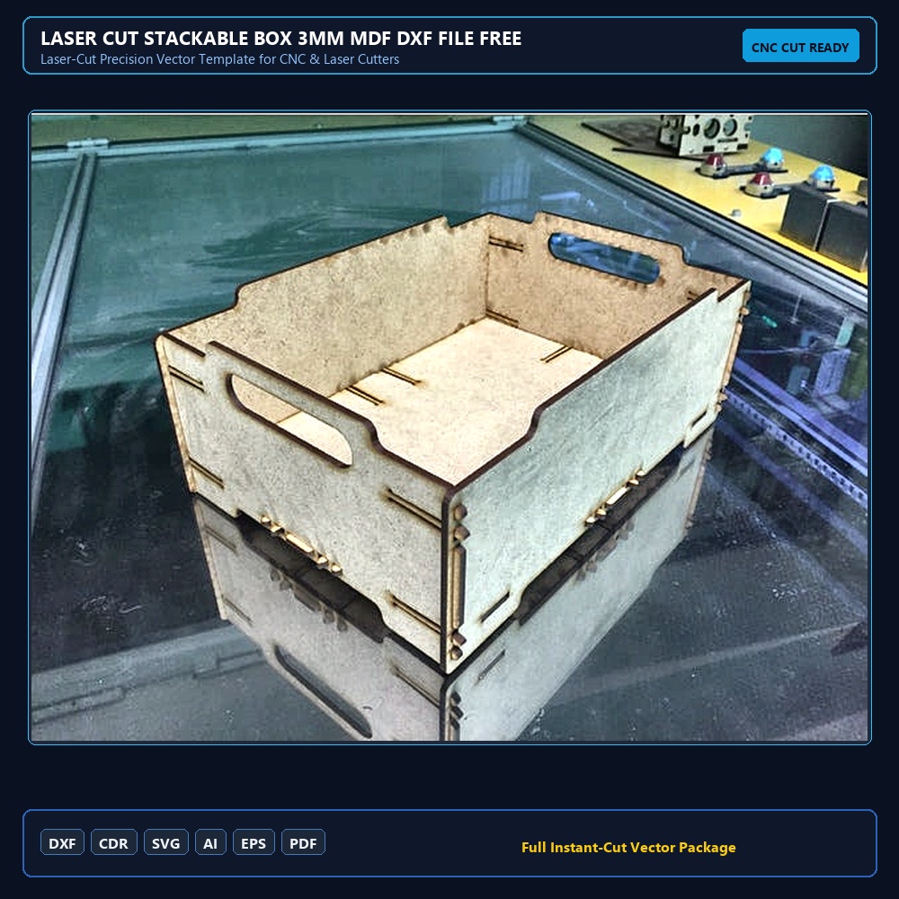 Laser Cut Stackable Box 3mm MDF