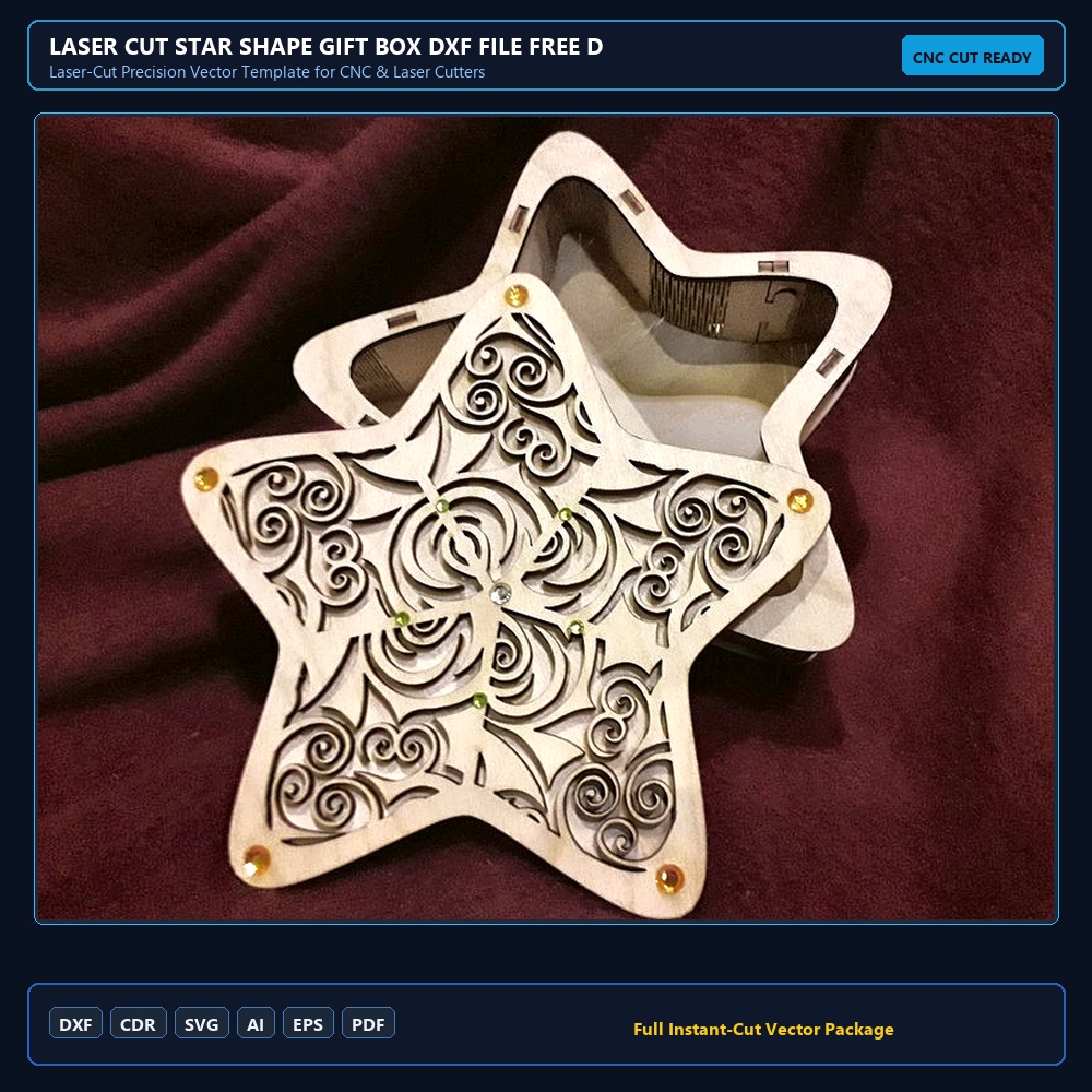 Laser Cut Star Shape Gift Box