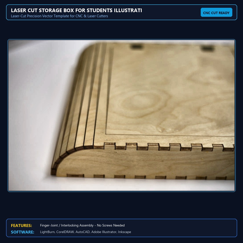 Laser Cut Storage Box For Students Illustration (.ai) vector file free download View 4