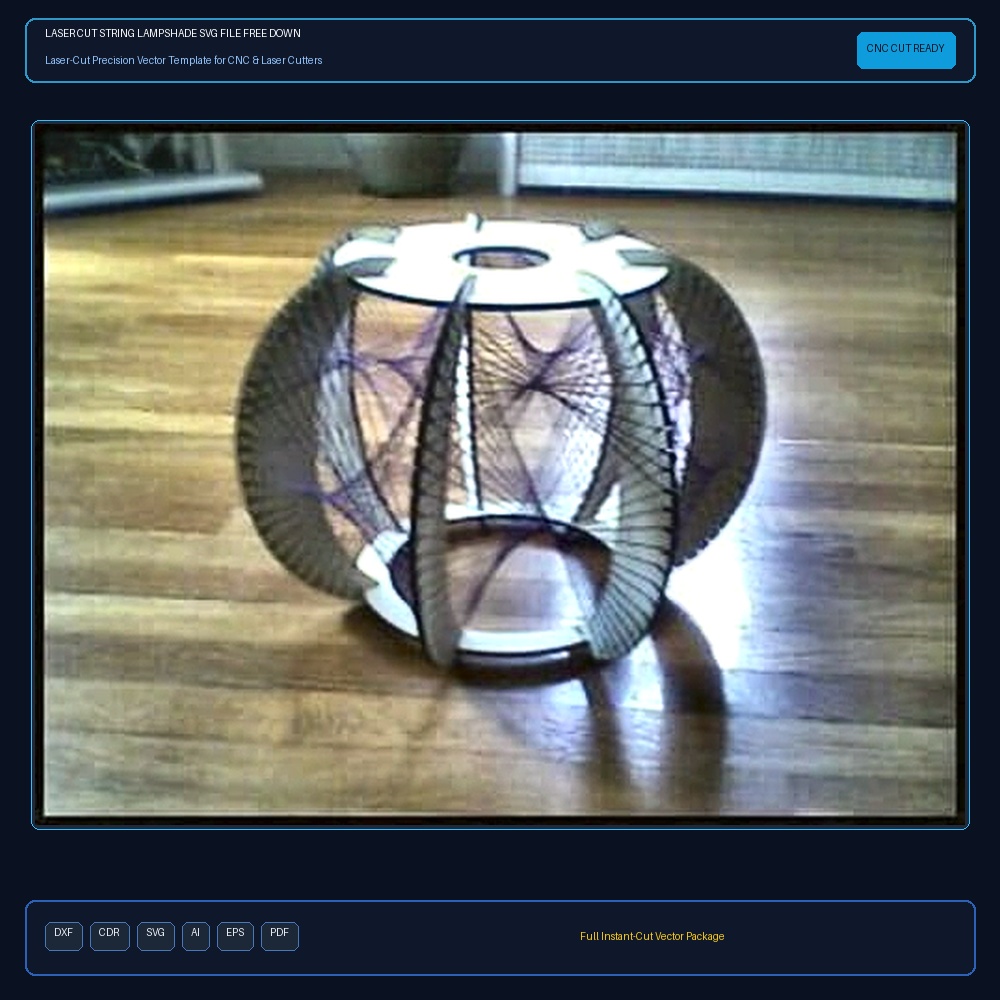 Laser Cut String Lampshade SVG File Free Download