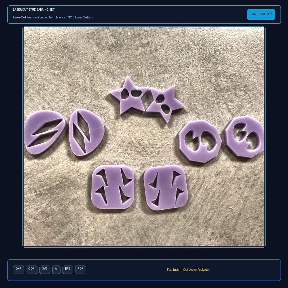 Laser Cut Stud Earring Set