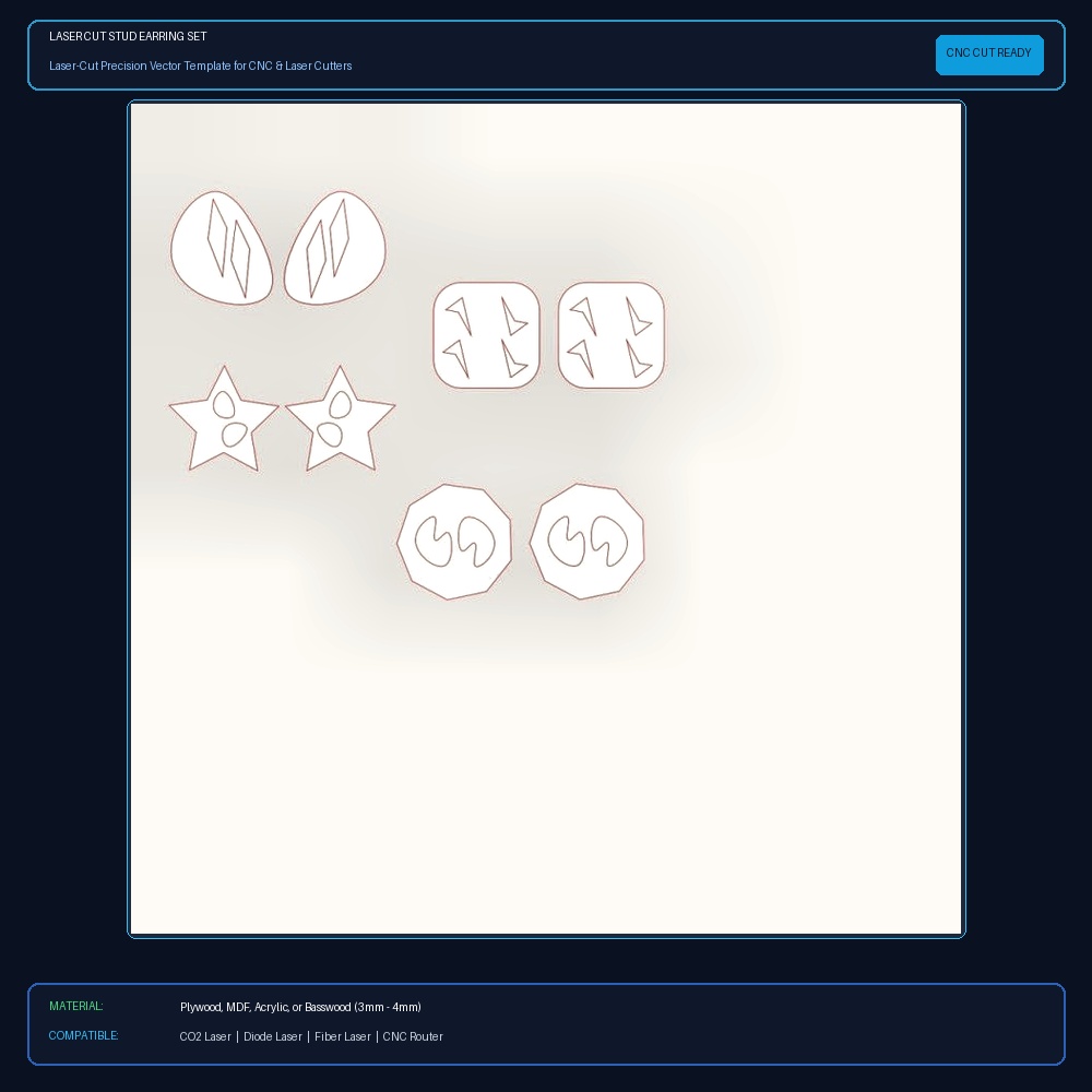 Laser Cut Stud Earring Set View 2