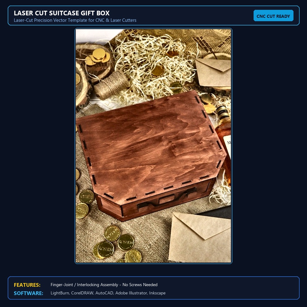 Laser Cut Suitcase Gift Box View 3