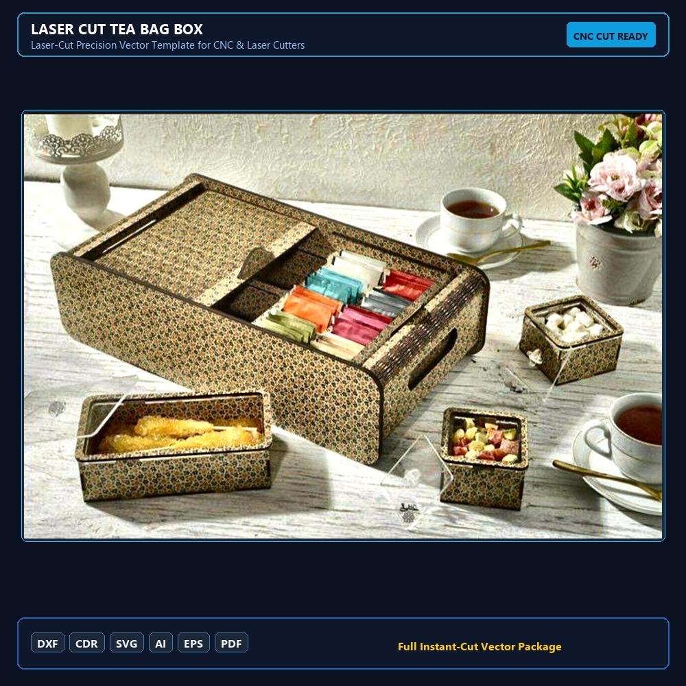 Laser Cut Tea Bag Box