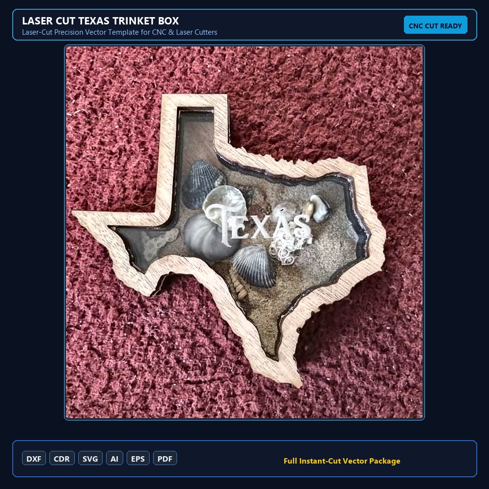 Laser Cut Texas Trinket Box
