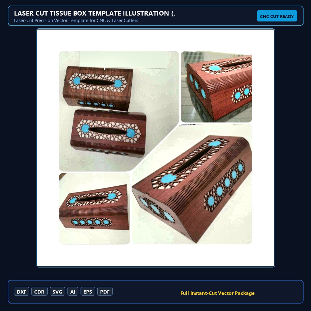 Laser Cut Tissue Box Template Illustration (.ai) vector file free download