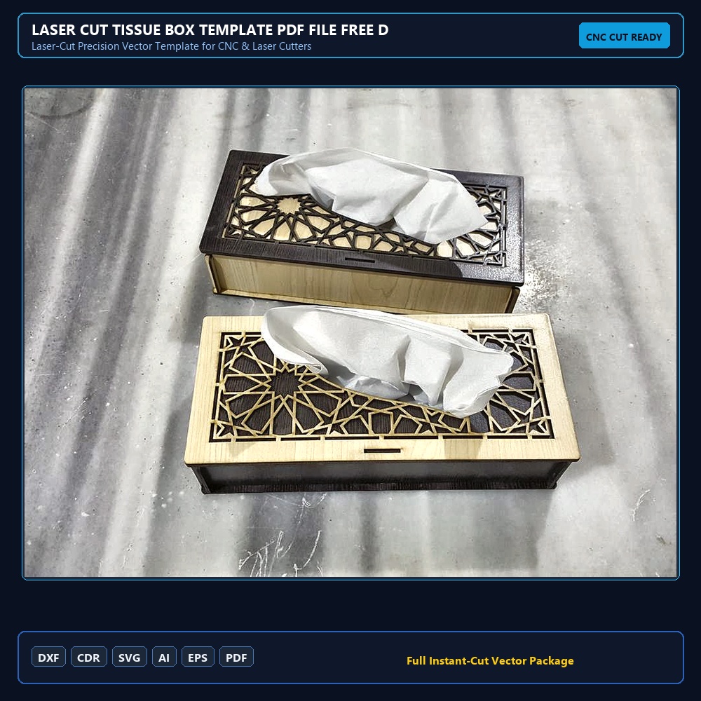 Laser Cut Tissue Box Template PDF File Free Download