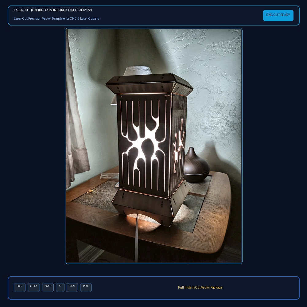 Laser Cut Tongue Drum Inspired Table Lamp