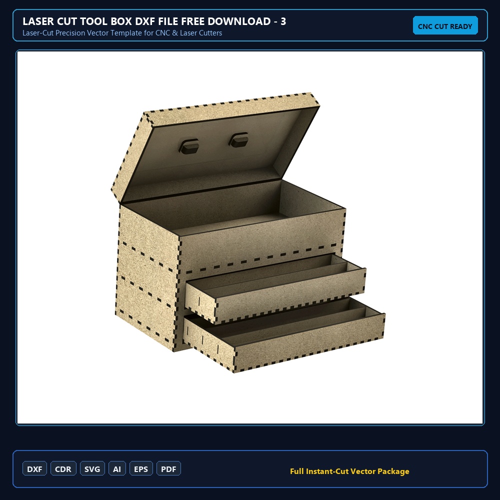 Laser Cut Tool Box DXF File Free Download