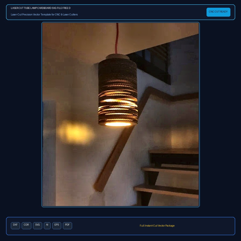 Laser Cut Tube Lamp Cardboard SVG File Free Download