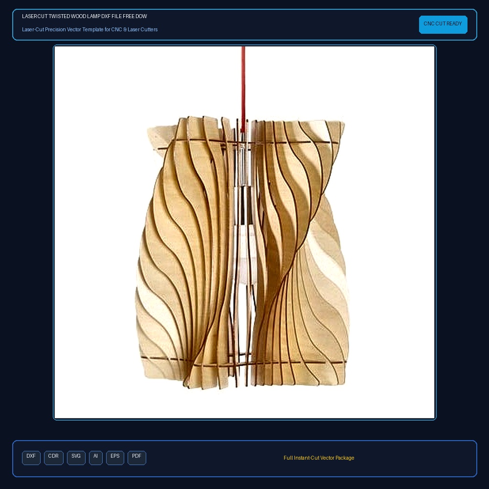 Laser Cut Twisted Wood Lamp