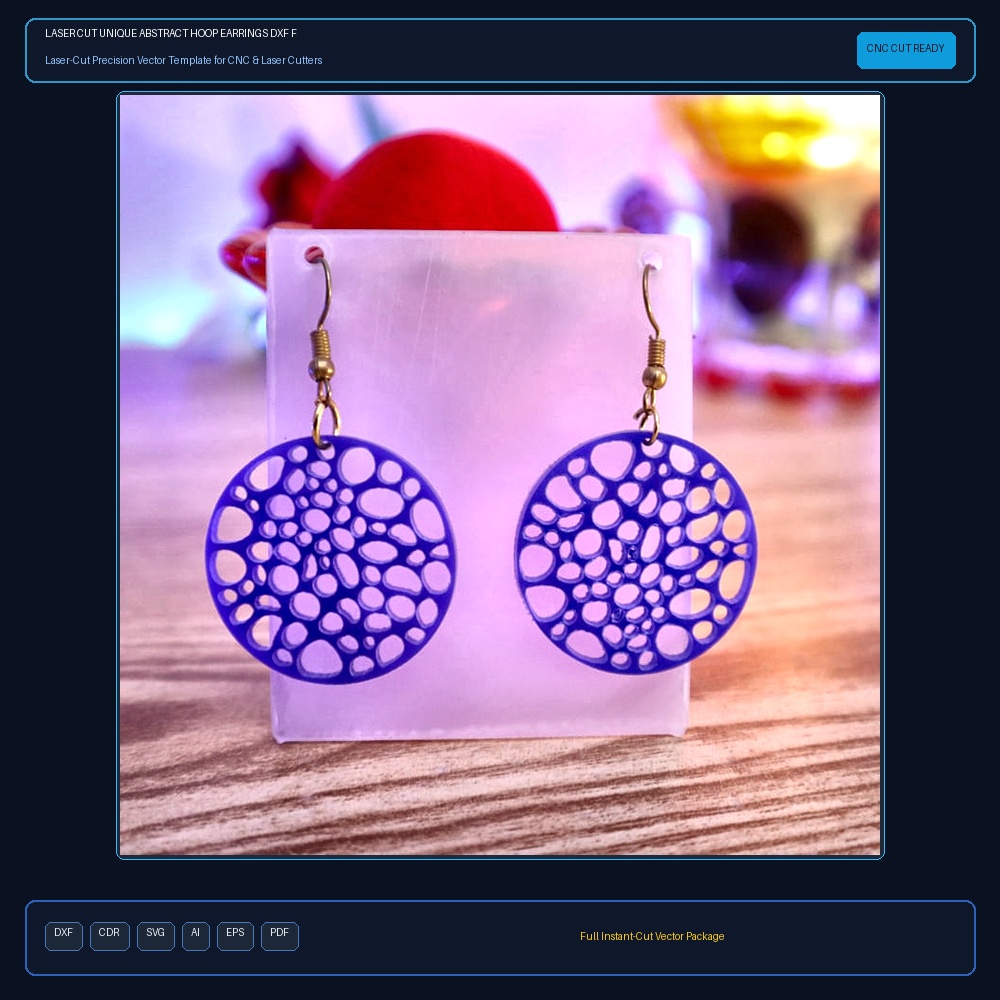 Laser Cut Unique Abstract Hoop Earrings