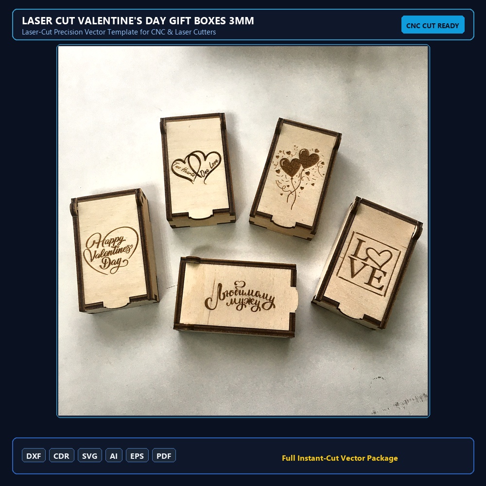 Laser Cut Valentine's Day Gift Boxes 3mm