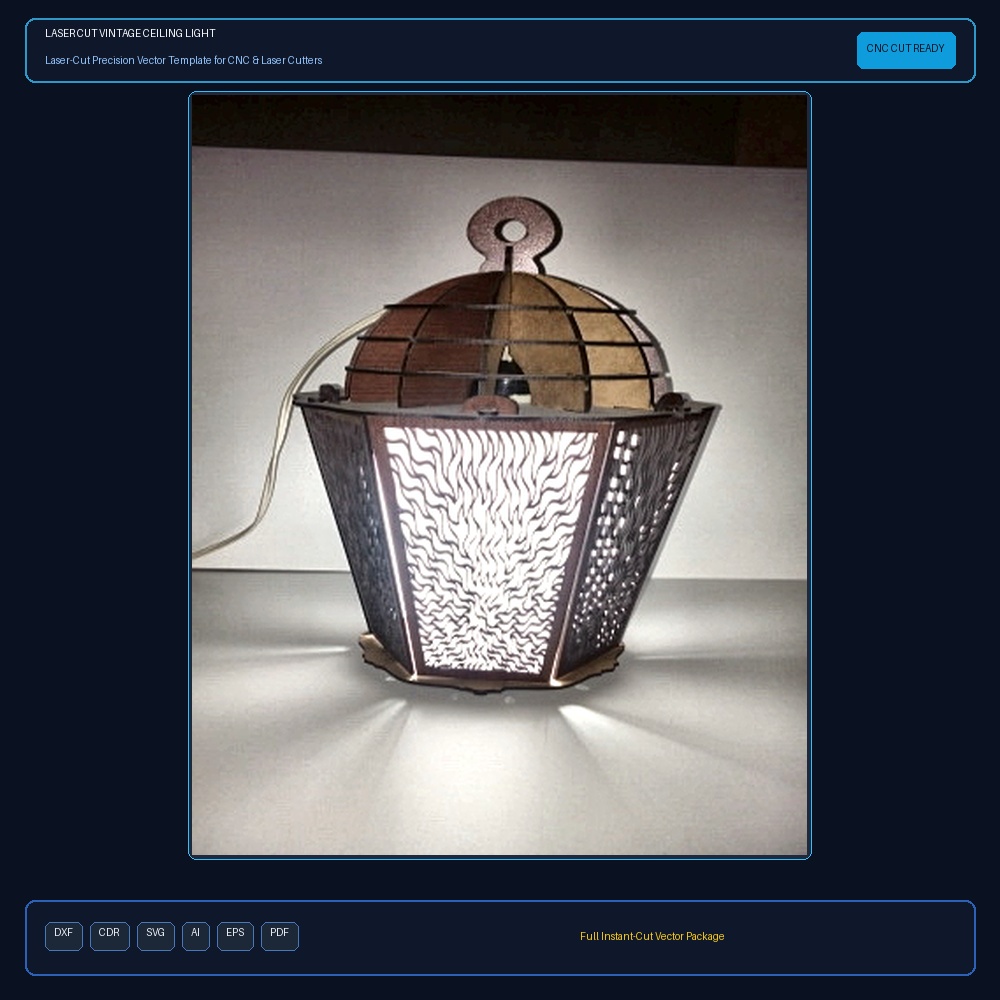 Laser Cut Vintage Ceiling Light