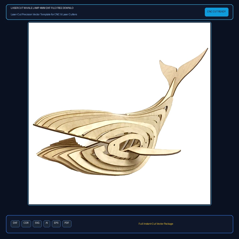 Laser Cut Whale Lamp 4mm