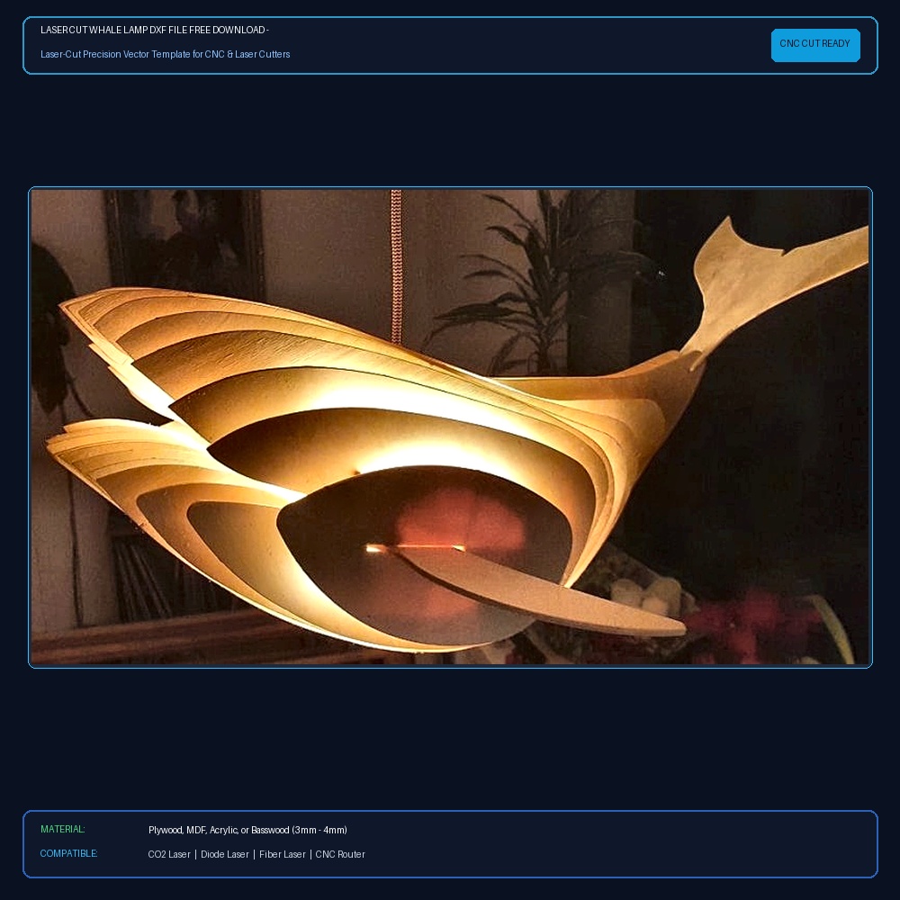 Laser Cut Whale Lamp DXF File Free Download View 2