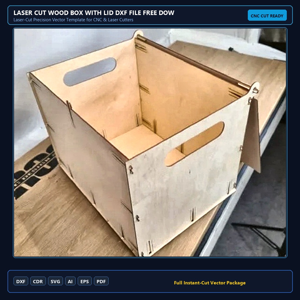Laser Cut Wood Box With Lid DXF File Free Download