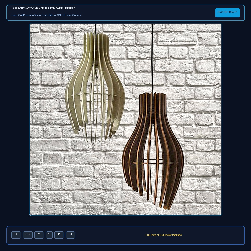 Laser Cut Wood Chandelier 4mm