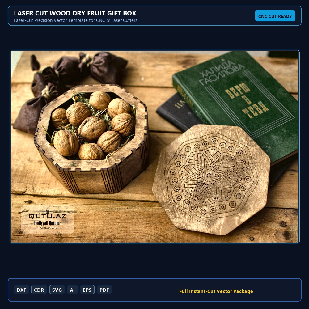 Laser Cut Wood Dry Fruit Gift Box