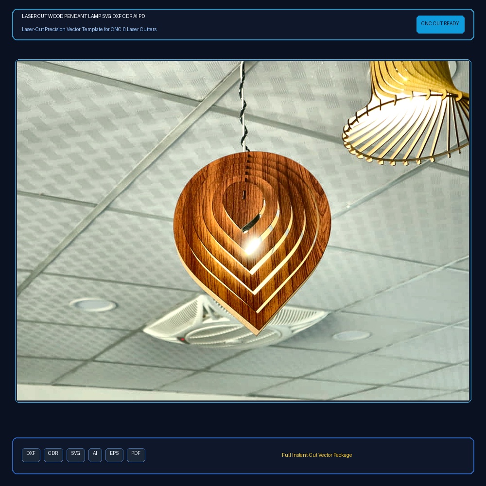 Laser Cut Wood Pendant Lamp
