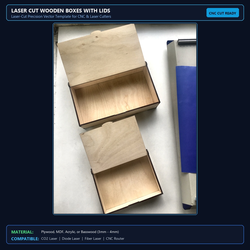 Laser Cut Wooden Boxes With Lids View 2