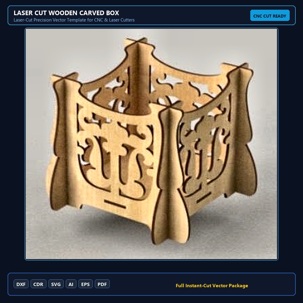 Laser Cut Wooden Carved Box