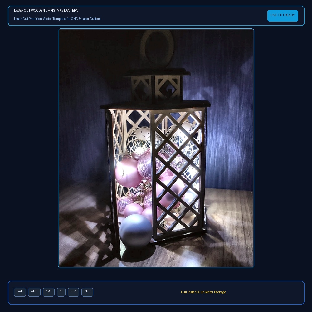 Laser Cut Wooden Christmas Lantern