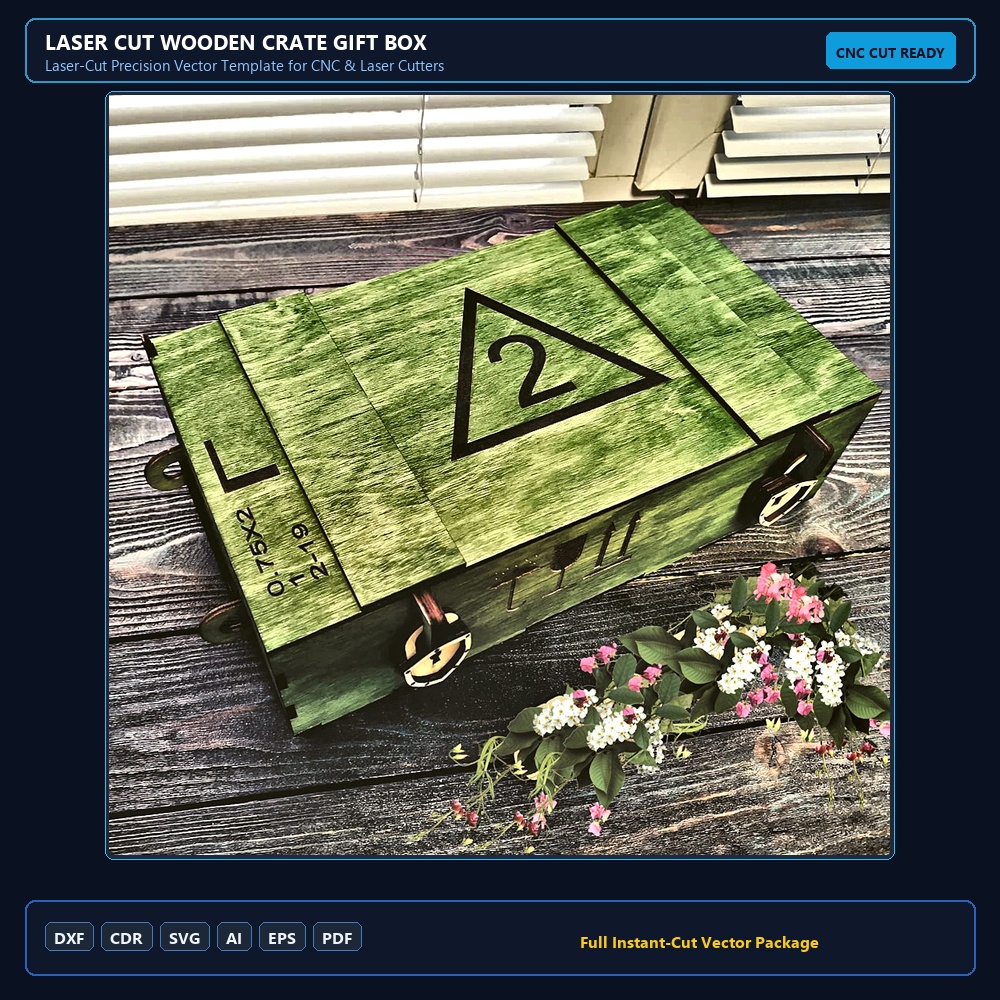 Laser Cut Wooden Crate Gift Box
