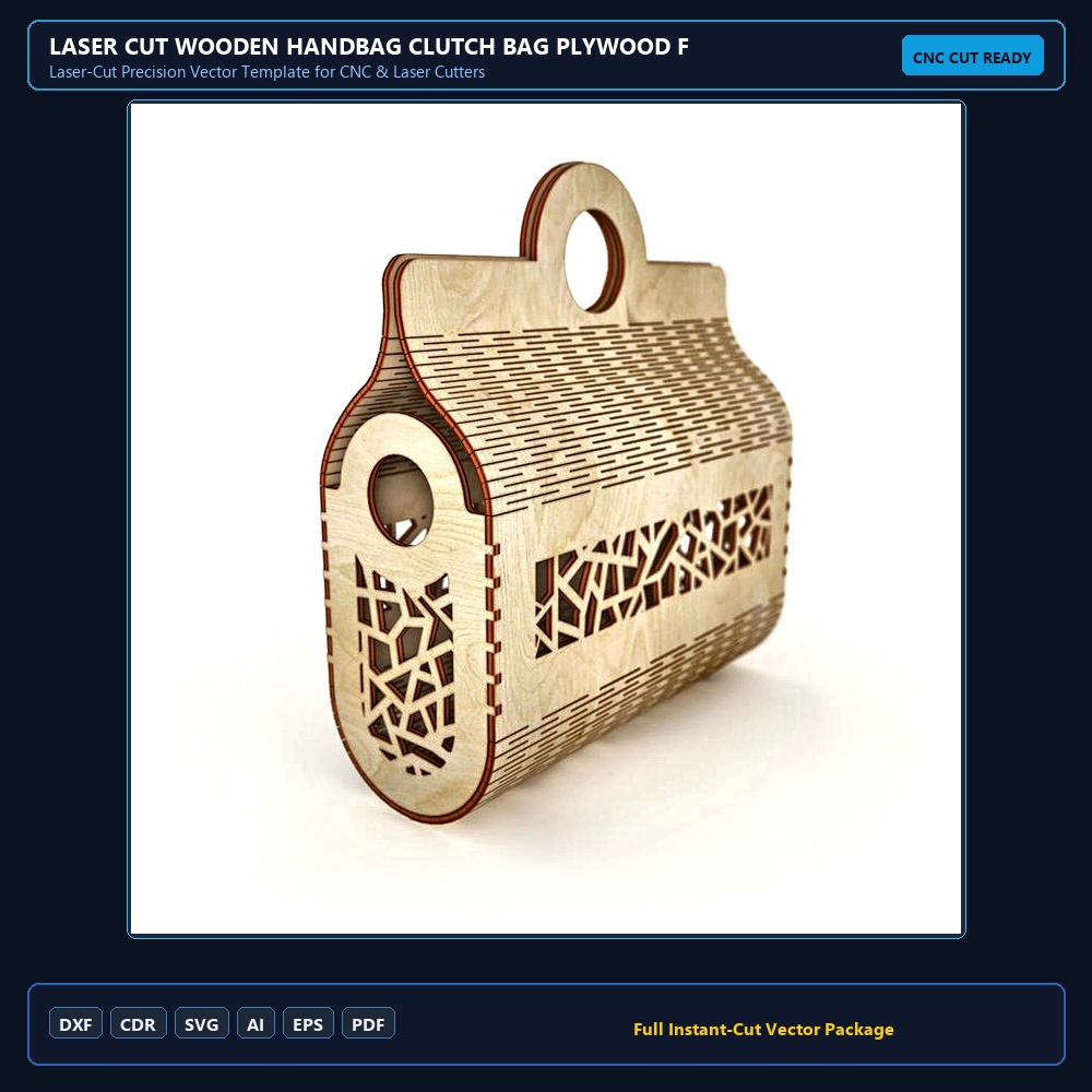 Laser Cut Wooden Handbag Clutch Bag Plywood Fashion Women Bag