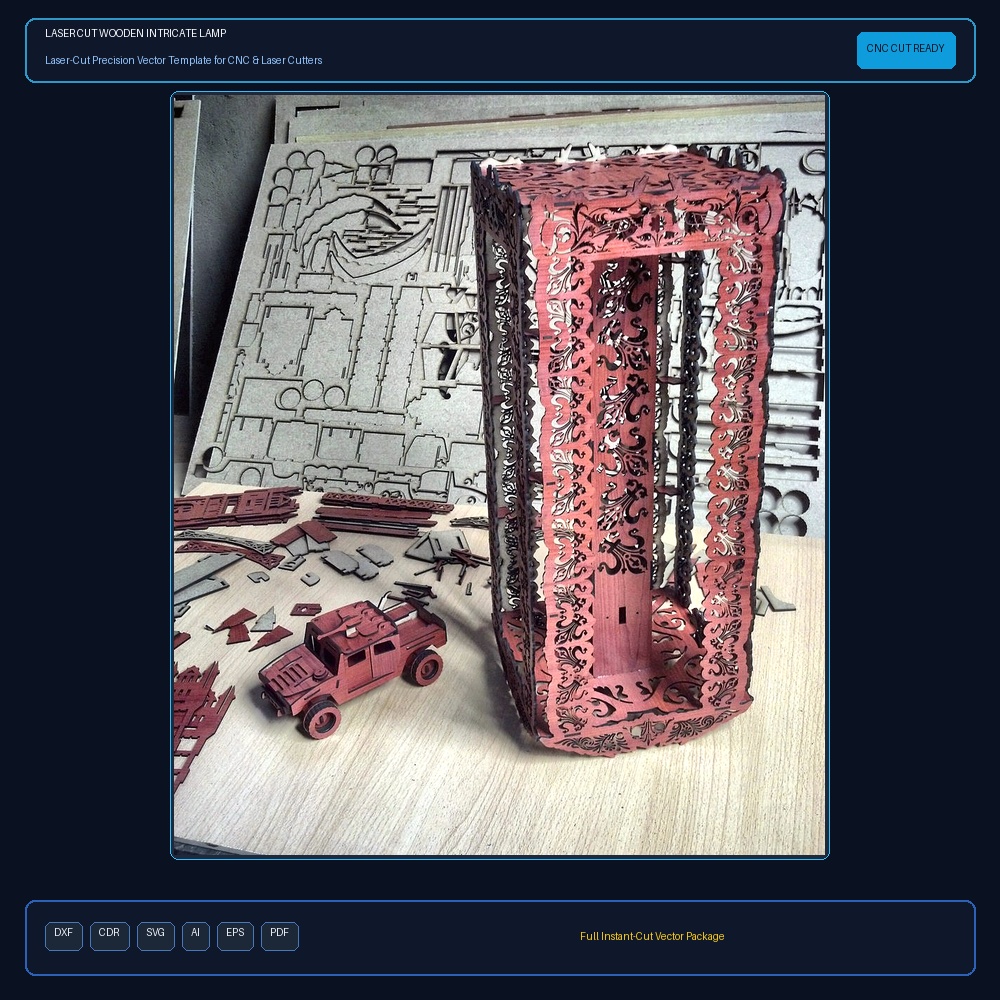 Laser Cut Wooden Intricate Lamp