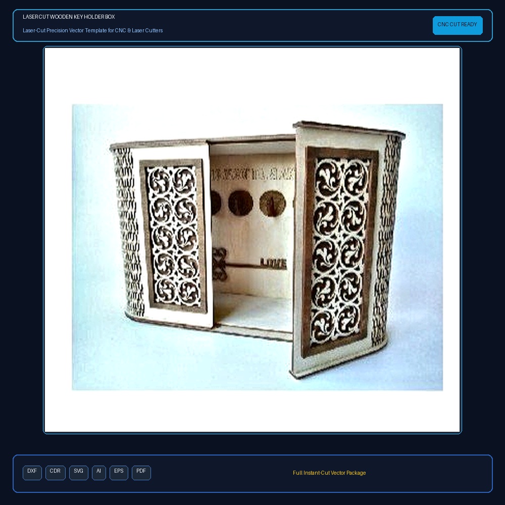 Laser Cut Wooden Key Holder Box