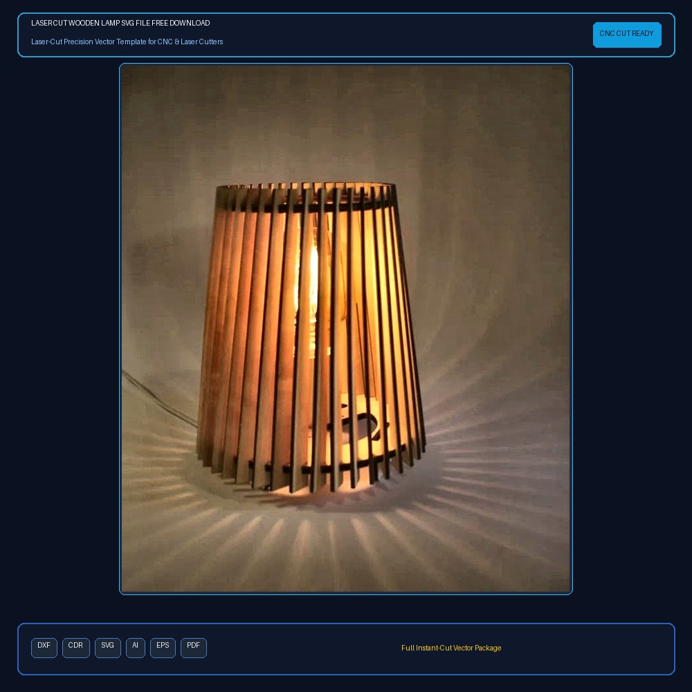 Laser Cut Wooden Lamp SVG File Free Download