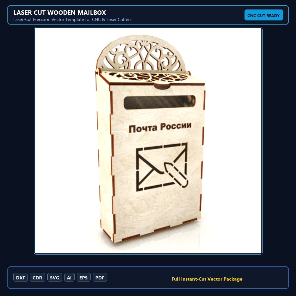 Laser Cut Wooden Mailbox