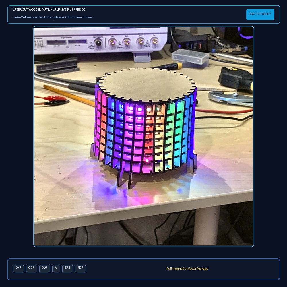 Laser Cut Wooden Matrix Lamp SVG File Free Download