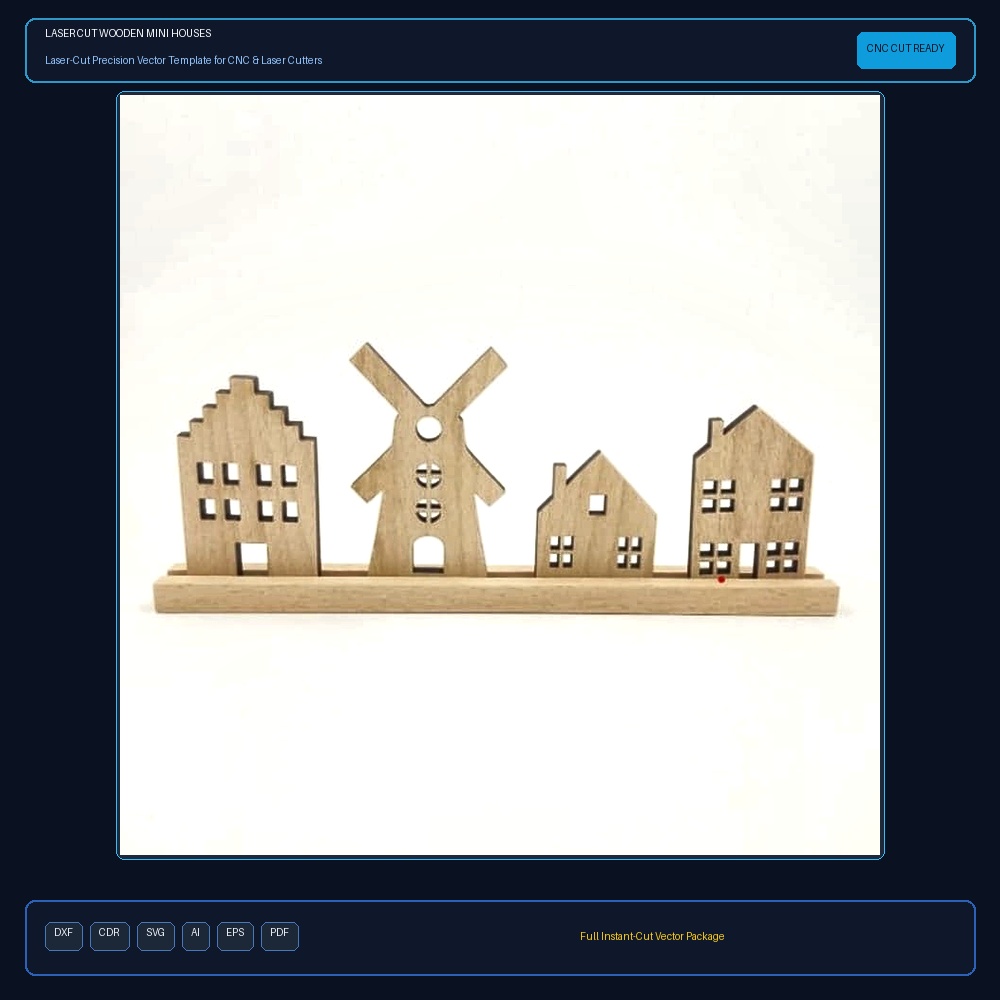 Laser Cut Wooden Mini Houses