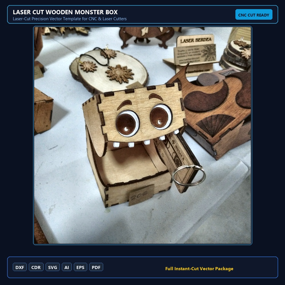 Laser Cut Wooden Monster Box