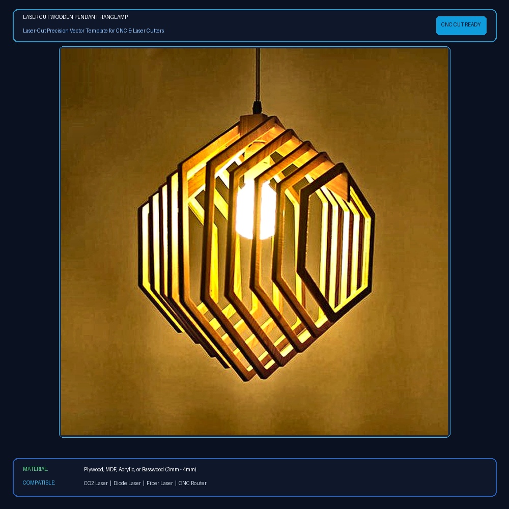 Laser Cut Wooden Pendant Hanglamp View 2